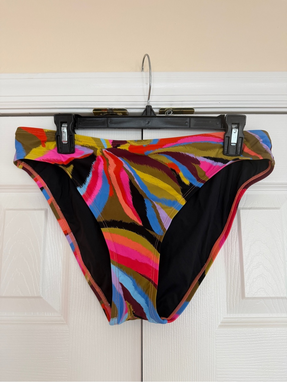 La Blanca Multicolor High-Rise Bikini Bottom in Pink, Red, Blue & Yellow NWOT